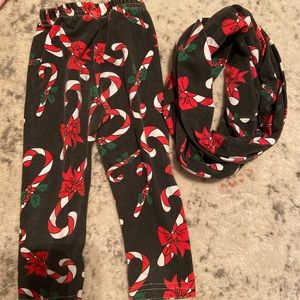 Candy cane pants and scarf